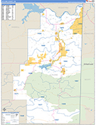 Le Flore County Wall Map Basic Style